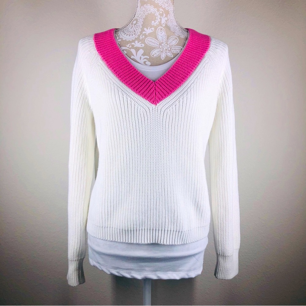 525 America 100% Cotton Ribbed Sweater Medium EUC
